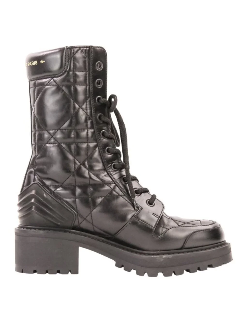 Dior D-leader Cannage Leather Quilted Boots Black